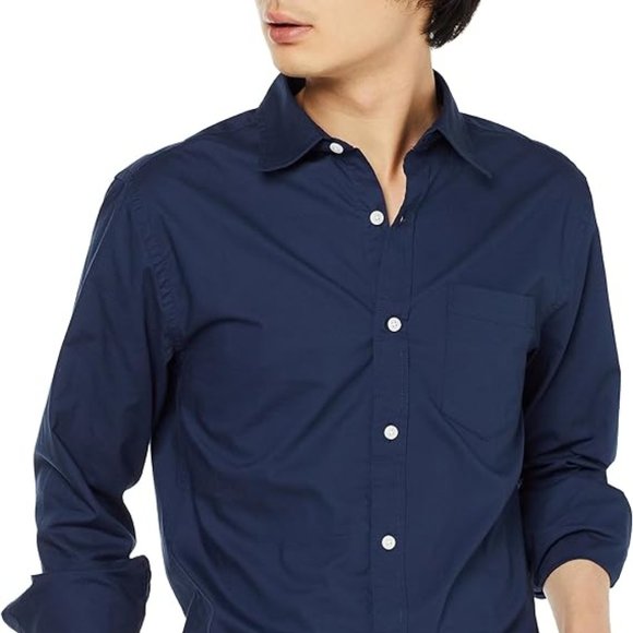 Amazon Essentials Men's Blue Regular-Fit Long-Sleeve Casual Poplin Shirt XL - Picture 2 of 7